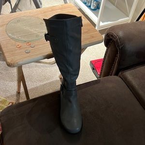 Grey riding style boots brand new flat heels  never worn